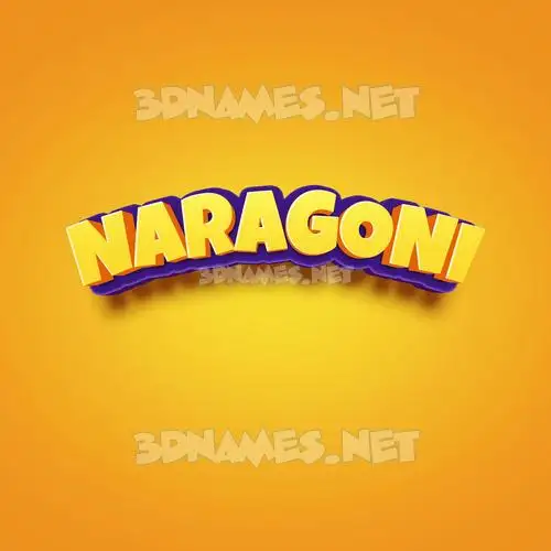 naragoni in Orange Toon style - 3D name wallpaper
