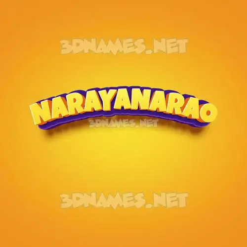 narayanarao in Orange Toon style - 3D name wallpaper