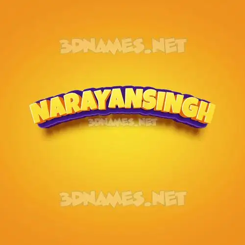 narayansingh in Orange Toon style - 3D name wallpaper