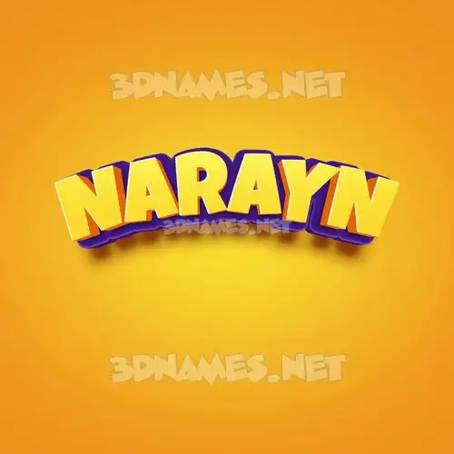 narayn in Orange Toon style - 3D name wallpaper