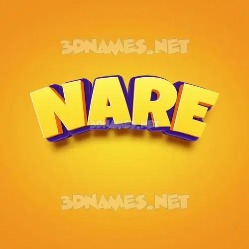 nare in Orange Toon style - 3D name wallpaper
