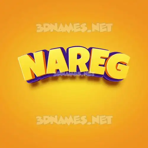 nareg in Orange Toon style - 3D name wallpaper