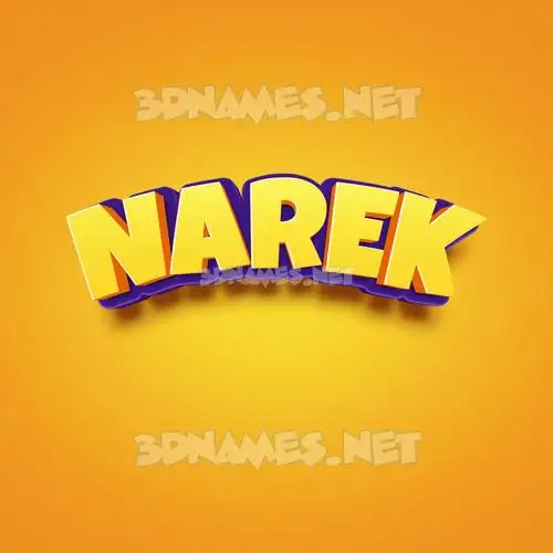 narek in Orange Toon style - 3D name wallpaper