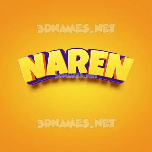naren in Orange Toon style - 3D name wallpaper
