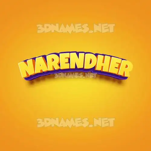 narendher in Orange Toon style - 3D name wallpaper