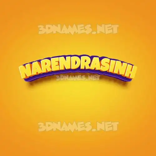narendrasinh in Orange Toon style - 3D name wallpaper