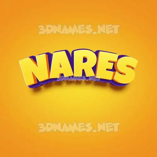 nares in Orange Toon style - 3D name wallpaper
