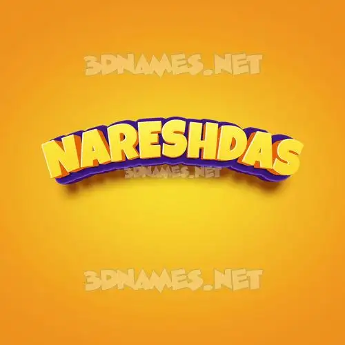 nareshdas in Orange Toon style - 3D name wallpaper