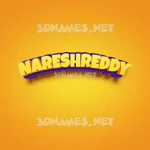 nareshreddy in Orange Toon style - 3D name wallpaper