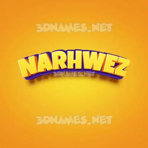 narhwez in Orange Toon style - 3D name wallpaper
