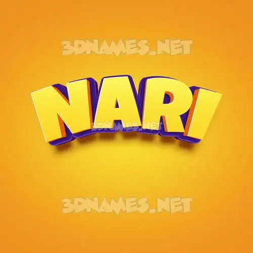 nari in Orange Toon style - 3D name wallpaper