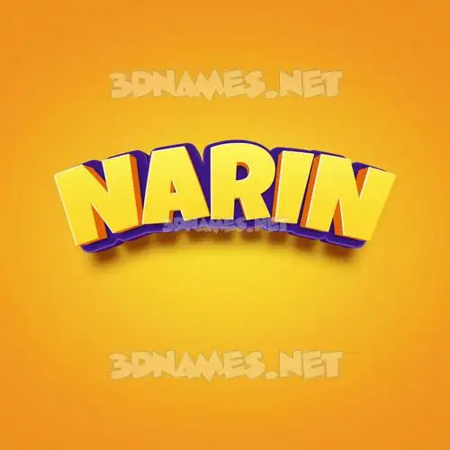 narin in Orange Toon style - 3D name wallpaper