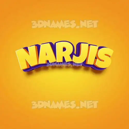 narjis in Orange Toon style - 3D name wallpaper