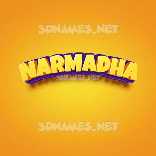narmadha in Orange Toon style - 3D name wallpaper