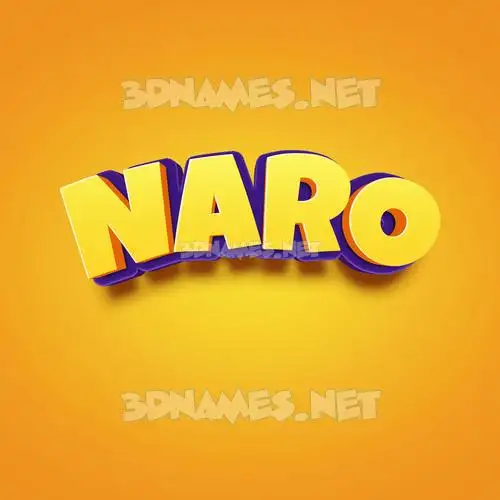 naro in Orange Toon style - 3D name wallpaper