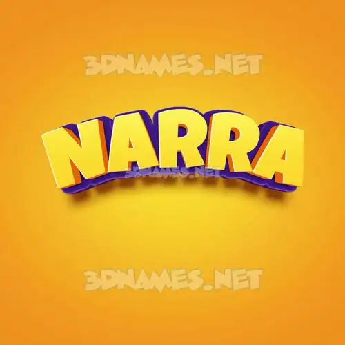 narra in Orange Toon style - 3D name wallpaper
