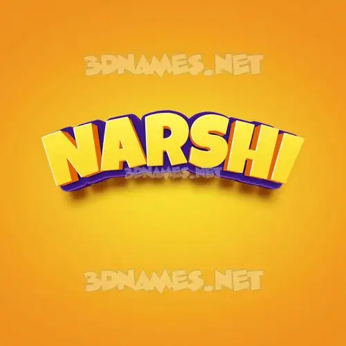 narshi in Orange Toon style - 3D name wallpaper
