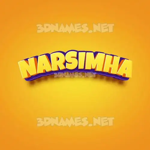 narsimha in Orange Toon style - 3D name wallpaper