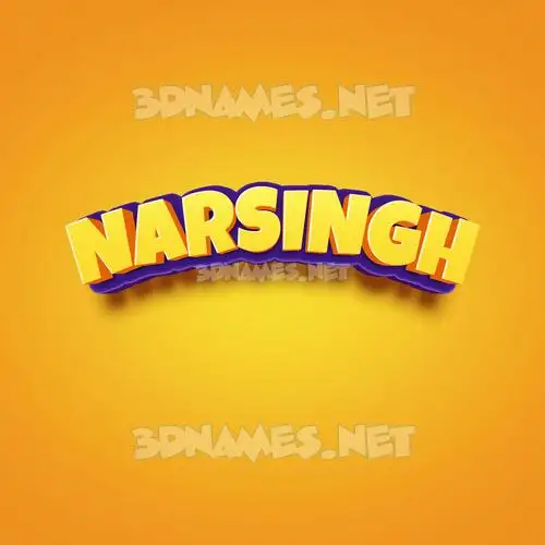 narsingh in Orange Toon style - 3D name wallpaper
