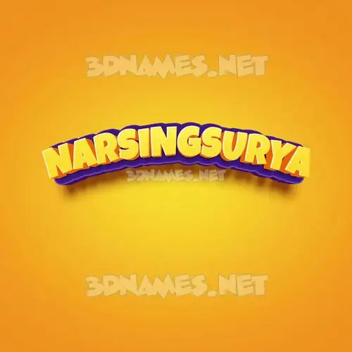 narsingsurya in Orange Toon style - 3D name wallpaper