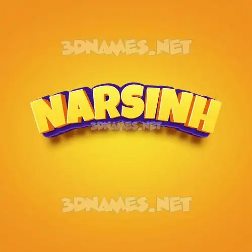 narsinh in Orange Toon style - 3D name wallpaper