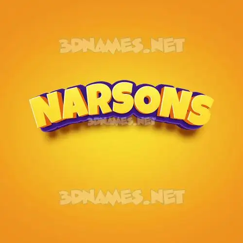 narsons in Orange Toon style - 3D name wallpaper