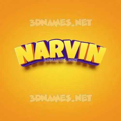 narvin in Orange Toon style - 3D name wallpaper