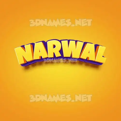 narwal in Orange Toon style - 3D name wallpaper narwal in Orange Toon style - 3D name wallpaper