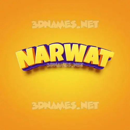 narwat in Orange Toon style - 3D name wallpaper