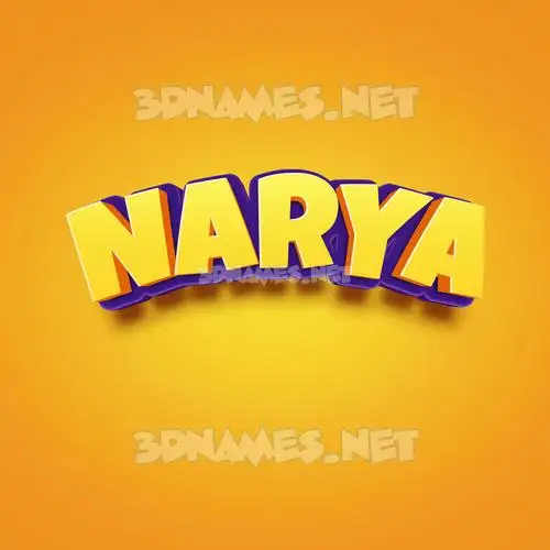 narya in Orange Toon style - 3D name wallpaper