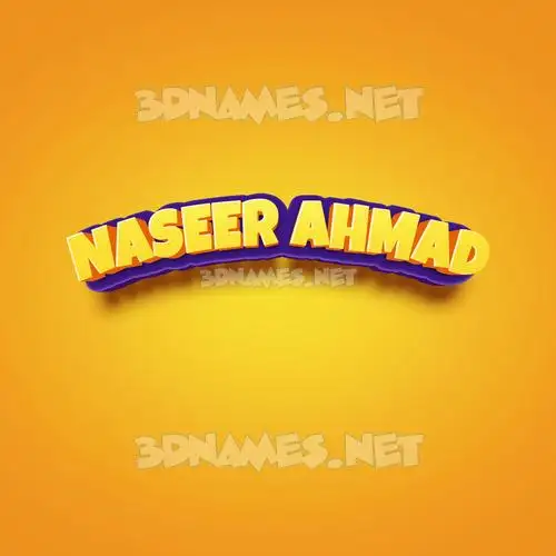 naseer ahmad in Orange Toon style - 3D name wallpaper