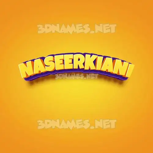 naseerkiani in Orange Toon style - 3D name wallpaper