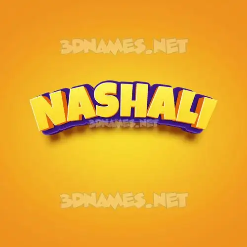 nashali in Orange Toon style - 3D name wallpaper