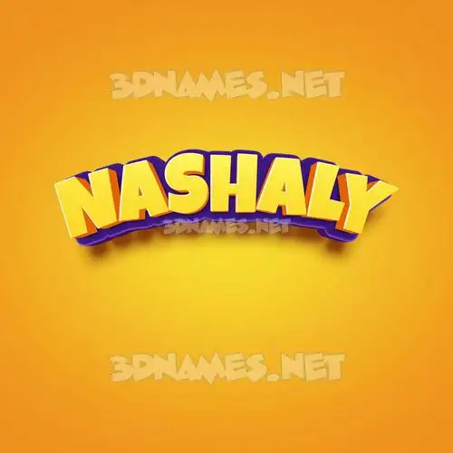 nashaly in Orange Toon style - 3D name wallpaper