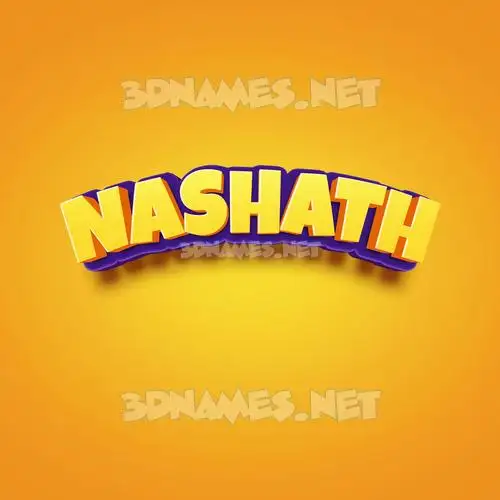 nashath in Orange Toon style - 3D name wallpaper