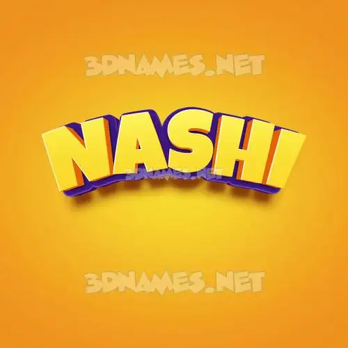 nashi in Orange Toon style - 3D name wallpaper