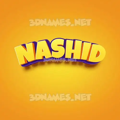 nashid in Orange Toon style - 3D name wallpaper