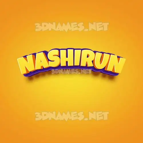 nashirun in Orange Toon style - 3D name wallpaper