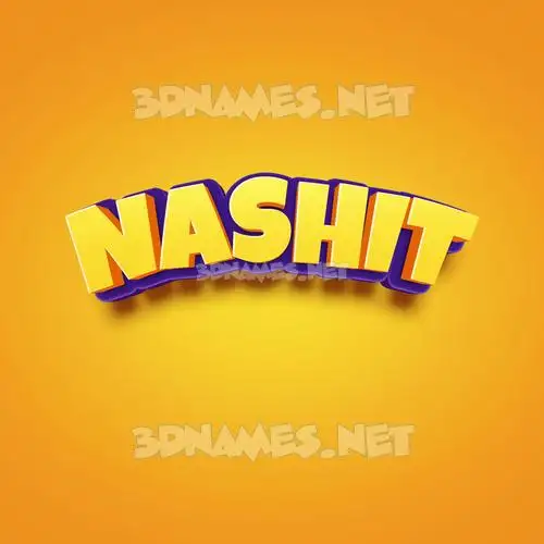nashit in Orange Toon style - 3D name wallpaper