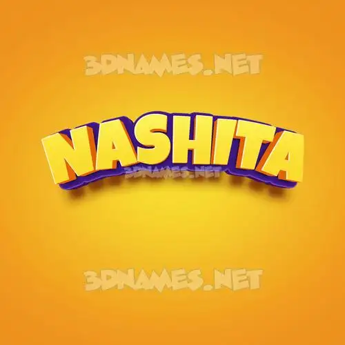 nashita in Orange Toon style - 3D name wallpaper