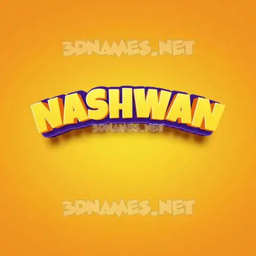 nashwan in Orange Toon style - 3D name wallpaper