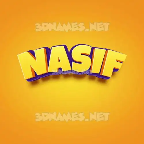 nasif in Orange Toon style - 3D name wallpaper