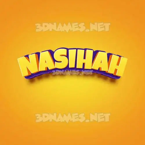 nasihah in Orange Toon style - 3D name wallpaper