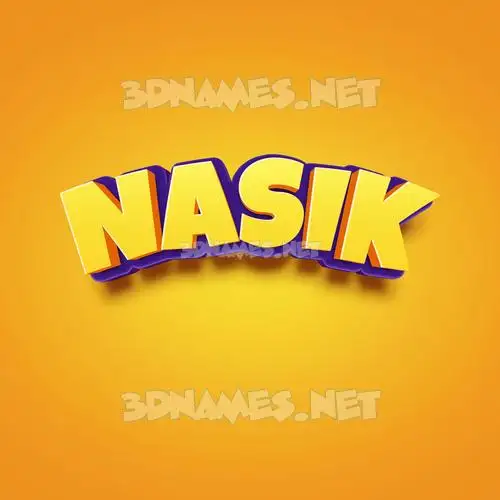 nasik in Orange Toon style - 3D name wallpaper