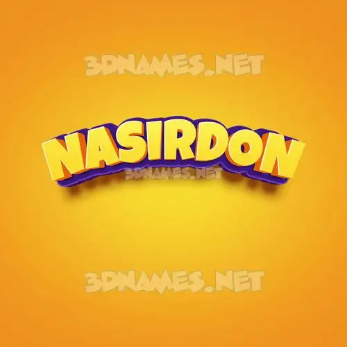 nasirdon in Orange Toon style - 3D name wallpaper