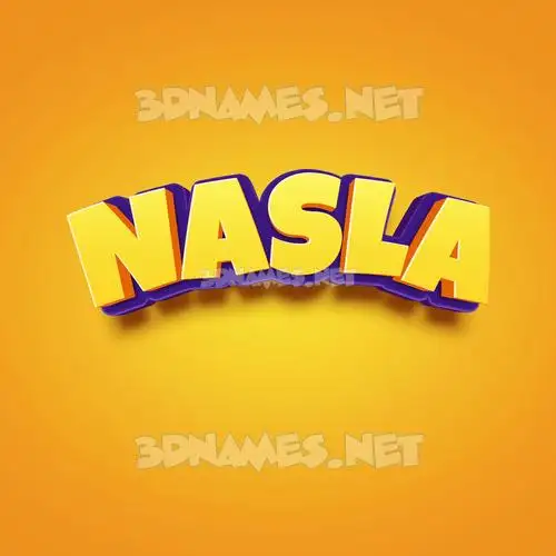 nasla in Orange Toon style - 3D name wallpaper
