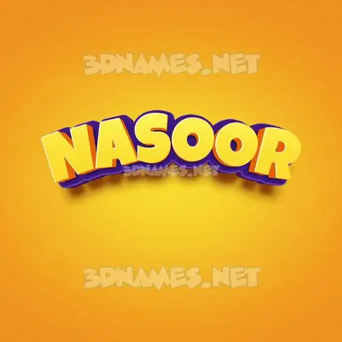 nasoor in Orange Toon style - 3D name wallpaper