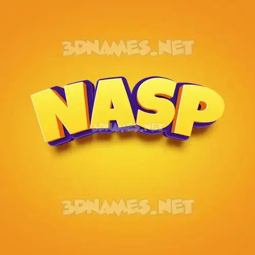 nasp in Orange Toon style - 3D name wallpaper
