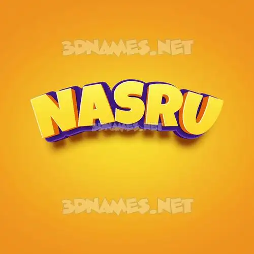 nasru in Orange Toon style - 3D name wallpaper