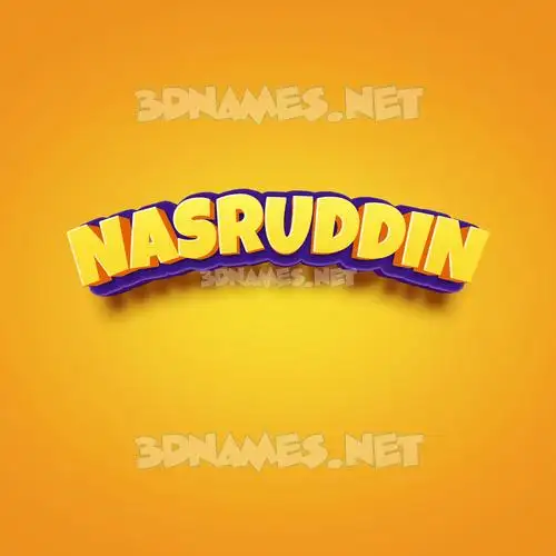 nasruddin in Orange Toon style - 3D name wallpaper
